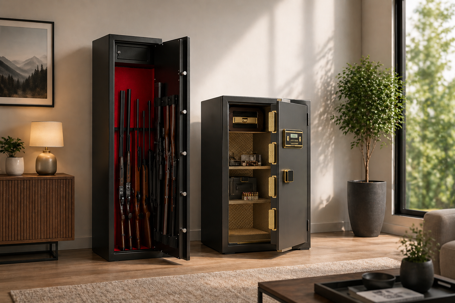 comparaison coffre fort et armoire a fusil pour stockage d armes a domicile