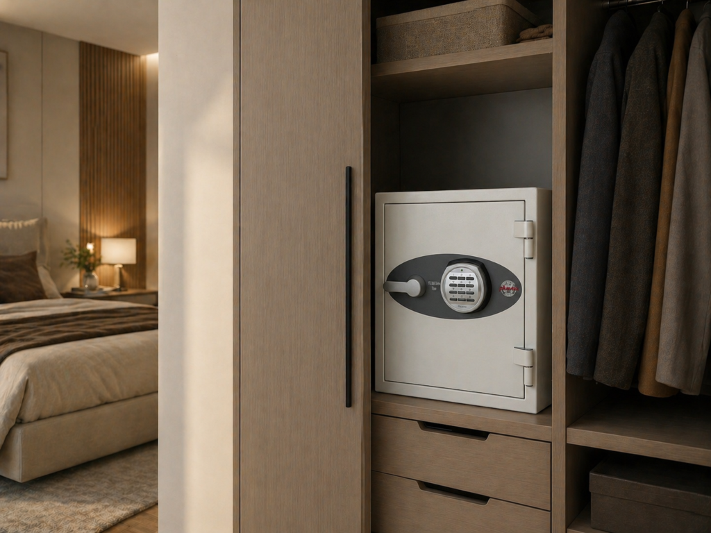 coffre fort installe dans une armoire emplacement discret securise maison