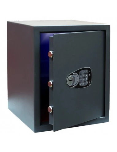 Coffre-fort électronique avec clavier à code et serrure à clé pour modifier le code en toute sécurité