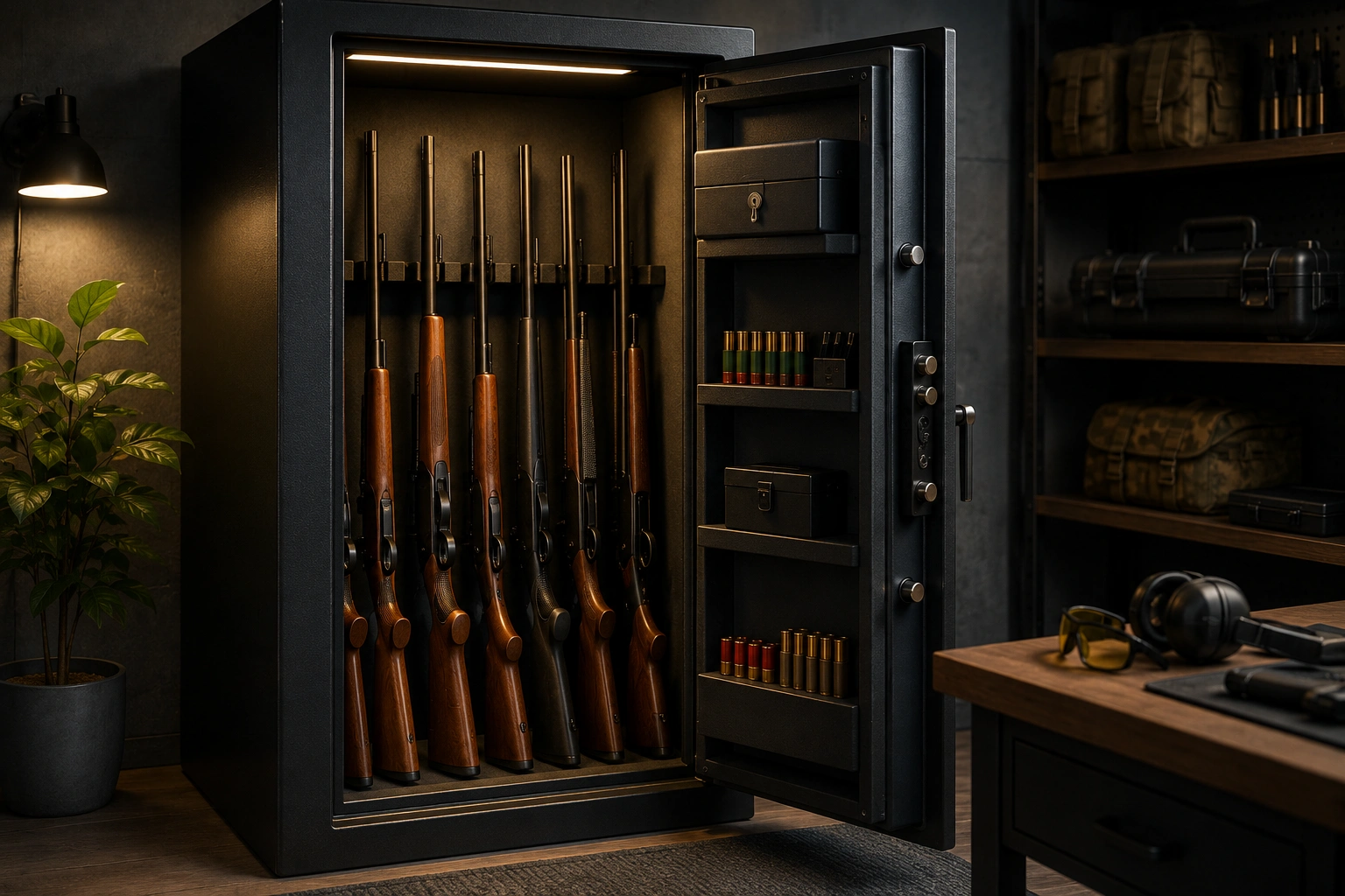 Stockage et sécurité des armes avec coffre fort sécurisé Stockage sécurisé des armes dans un coffre fort et une armoire forte à domicile